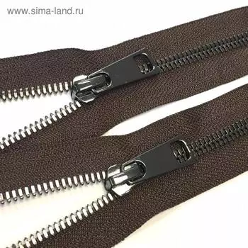 Молния металлическая №5СТ, два замка, длина 85 см, цвет чёрный