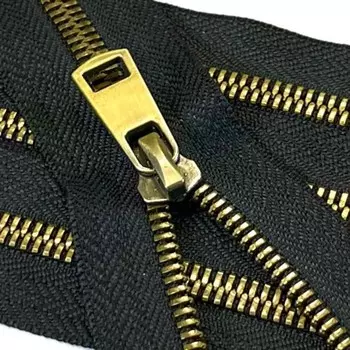 Молния металлическая №5СТ, разъёмная, длина 60 см, цвет чёрный