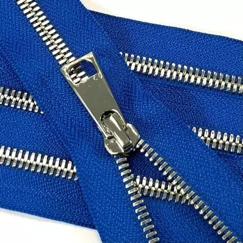 Молния металлическая №5СТ, разъёмная, длина 85 см, цвет ярко-синий