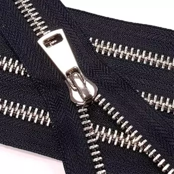 Молния металлическая №5ТТ, два замка, длина 75 см, цвет тёмно-синий