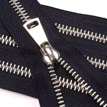 Молния металлическая №5ТТ, неразъёмная, длина 18 см, цвет тёмно-синий