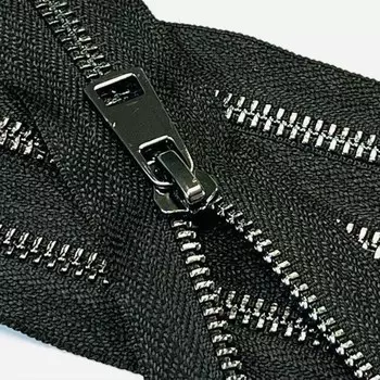 Молния металлическая №5ТТ, неразъёмная, длина 20 см, цвет чёрный