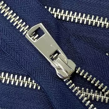 Молния металлическая №5ТТ, разъёмная, длина 65 см, цвет морской синий