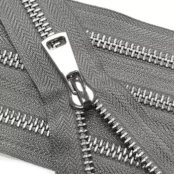 Молния металлическая №8ТТ, разъёмная, длина 75 см, цвет серый