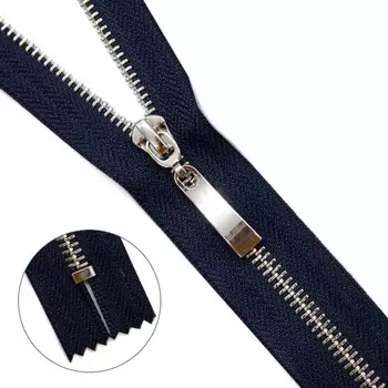 Молния металлическая, неразъёмная, Т5, размер 18 см (233 тёмно-синий)