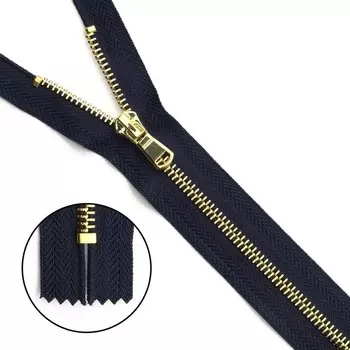 Молния металлическая, неразъёмная, Т5, размер 18 см (233 тёмно-синий)