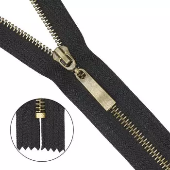 Молния металлическая, неразъёмная, Т5, размер 18 см (580 чёрный)