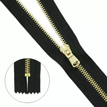 Молния металлическая, неразъёмная, Т5, размер 18 см (580 чёрный)