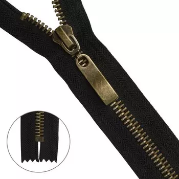 Молния металлическая, неразъёмная, Т8, размер 16 см (580 чёрный)