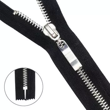 Молния металлическая, неразъёмная, Т8, размер 16 см (580 чёрный)