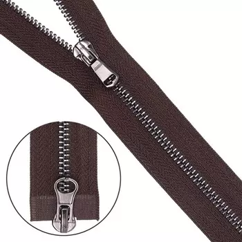 Молния металлическая, разъёмная, 3 замка, Т5, размер 100 см (868 тёмно-коричневый)