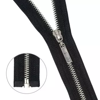 Молния металлическая, разъёмная, Т3, размер 50 см (580 чёрный)