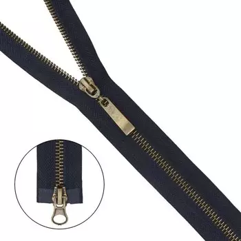 Молния металлическая, разъёмная, Т5, 2 замка, размер 80 см (233 тёмно-синий)