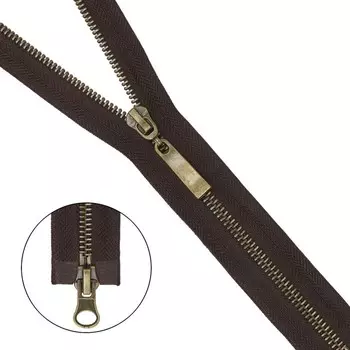 Молния металлическая, разъёмная, Т5, 2 замка, размер 80 см (868 тёмно-коричневый)