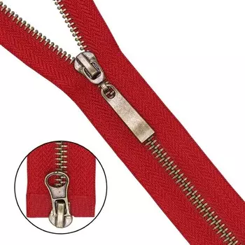 Молния металлическая, разъёмная, Т5, 2 замка, размер 85 см (519 красный)