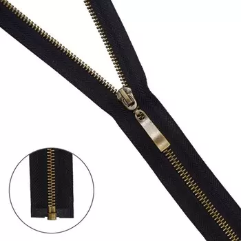 Молния металлическая, разъёмная, Т5, размер 40 см (580 чёрный)