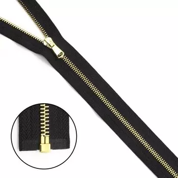 Молния металлическая, разъёмная, Т5, размер 50 см (580 чёрный)