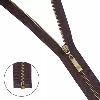 Молния металлическая, разъёмная, Т5, размер 50 см (868 тёмно-коричневый)