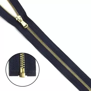 Молния металлическая, разъёмная, Т5, размер 60 см (233 тёмно-синий)