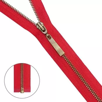 Молния металлическая, разъёмная, Т5, размер 75 см (519 красный)