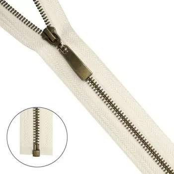 Молния металлическая, разъёмная, Т5, размер 75 см (571 молочный)