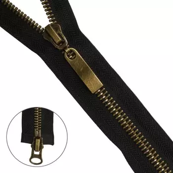 Молния металлическая, разъёмная, Т8, 2 замка, размер 80 см (580 чёрный)