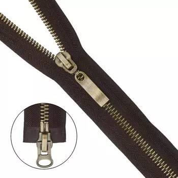 Молния металлическая, разъёмная, Т8, 2 замка, размер 80 см (868 тёмно-коричневый)