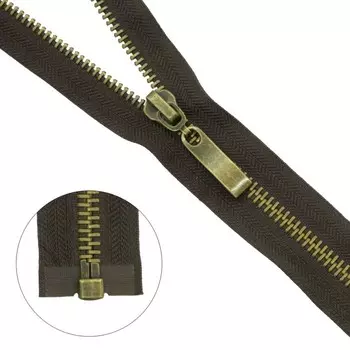 Молния металлическая, разъёмная, Т8, размер 55 см (868 тёмно-коричневый)