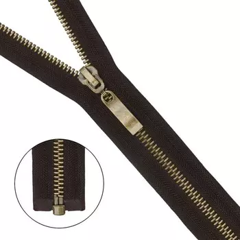 Молния металлическая, разъёмная, Т8, размер 60 см (868 тёмно-коричневый)