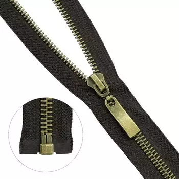 Молния металлическая, разъёмная, Т8, размер 65 см (868 тёмно-коричневый)