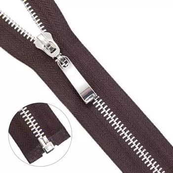 Молния металлическая, Т5, 1 замок, размер 55 см (868 тёмно-коричневый)