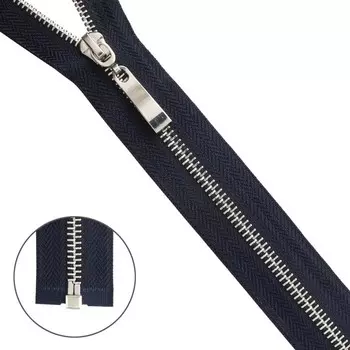 Молния металлическая, Т5, 1 замок, размер 75 см (233 тёмно-синий)
