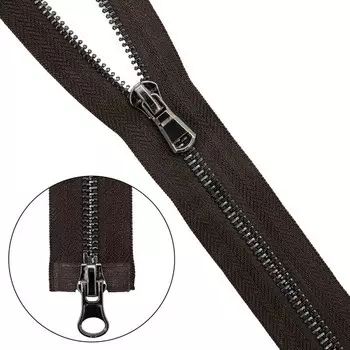 Молния металлическая, Т5, 2 замка, размер 75 см (868 тёмно-коричневый)