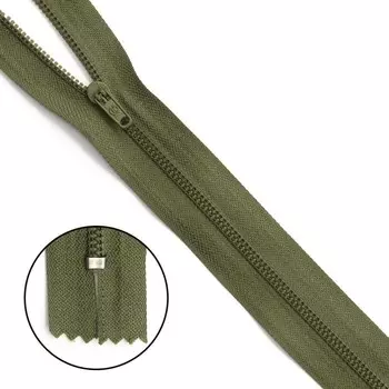 Молния мини-тракторная, размер 20 см (566 хаки), 10 шт. в наборе