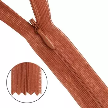 Молния потайная №3 коралл. 50 см ГР, 10 шт в уп.