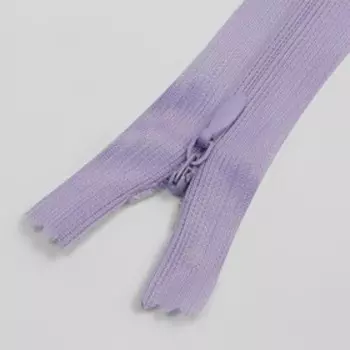 Молния потайная, №3, неразъёмная, замок автомат, 18 см, цвет сиреневый