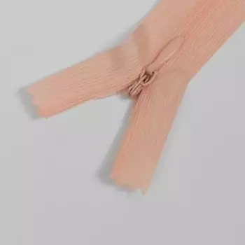 Молния потайная, №3, неразъёмная, замок автомат, 30 см, цвет светло-персиковый