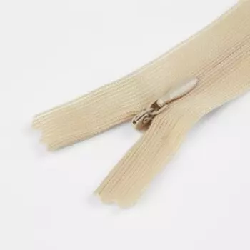 Молния потайная, №3, неразъёмная, замок автомат, 50 см, цвет бежевый, цена за 1 штуку