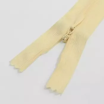 Молния потайная, №3, неразъёмная, замок автомат, 50 см, цвет кремовый