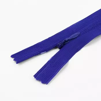 Молния потайная, №3, неразъёмная, замок автомат, 50 см, цвет электрик