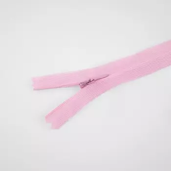 Молния потайная, №3, неразъёмная, замок автомат, 50 см, цвет розовый