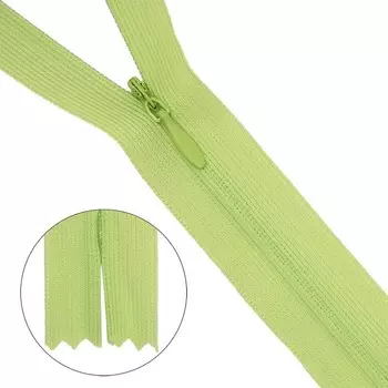 Молния потайная, неразъёмная, Т3, размер 20 см (041 светло-салат), 10 шт. в наборе