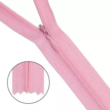 Молния потайная, неразъёмная, Т3, размер 20 см (513 розовый), 10 шт. в наборе