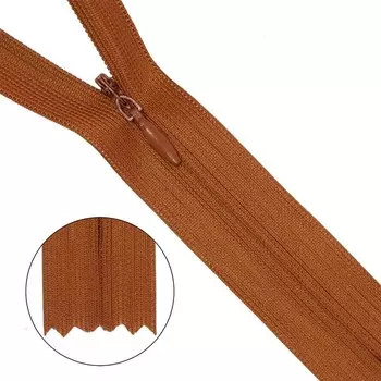 Молния потайная, неразъёмная, Т3, размер 20 см (808 охра), 10 шт. в наборе