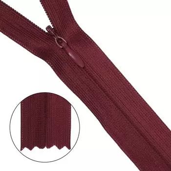 Молния потайная, неразъёмная, Т3, размер 50 см (021 бордо), 10 шт. в наборе