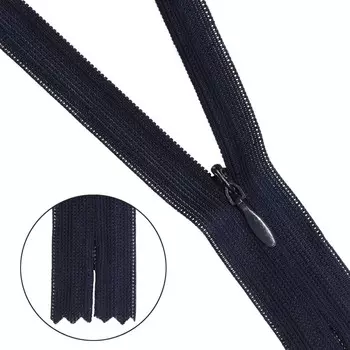 Молния потайная, неразъёмная, Т3, размер 50 см (233 тёмно-синий), 10 шт. в наборе