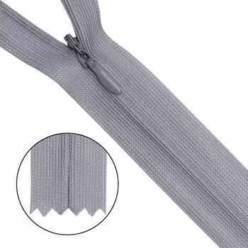 Молния потайная, неразъёмная, Т3, размер 50 см (361 светло-серый), 10 шт. в наборе
