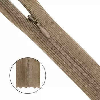 Молния потайная, неразъёмная, Т3, размер 50 см (563 светло-оливковый), 10 шт. в наборе