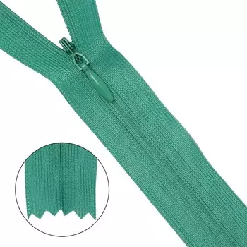 Молния потайная, неразъёмная, Т3, размер 50 см (824 бирюза), 10 шт. в наборе