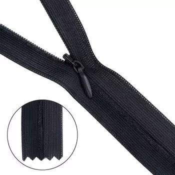 Молния потайная, неразъёмная, Т3, размер 70 см (301 тёмно-серый), 10 шт. в наборе